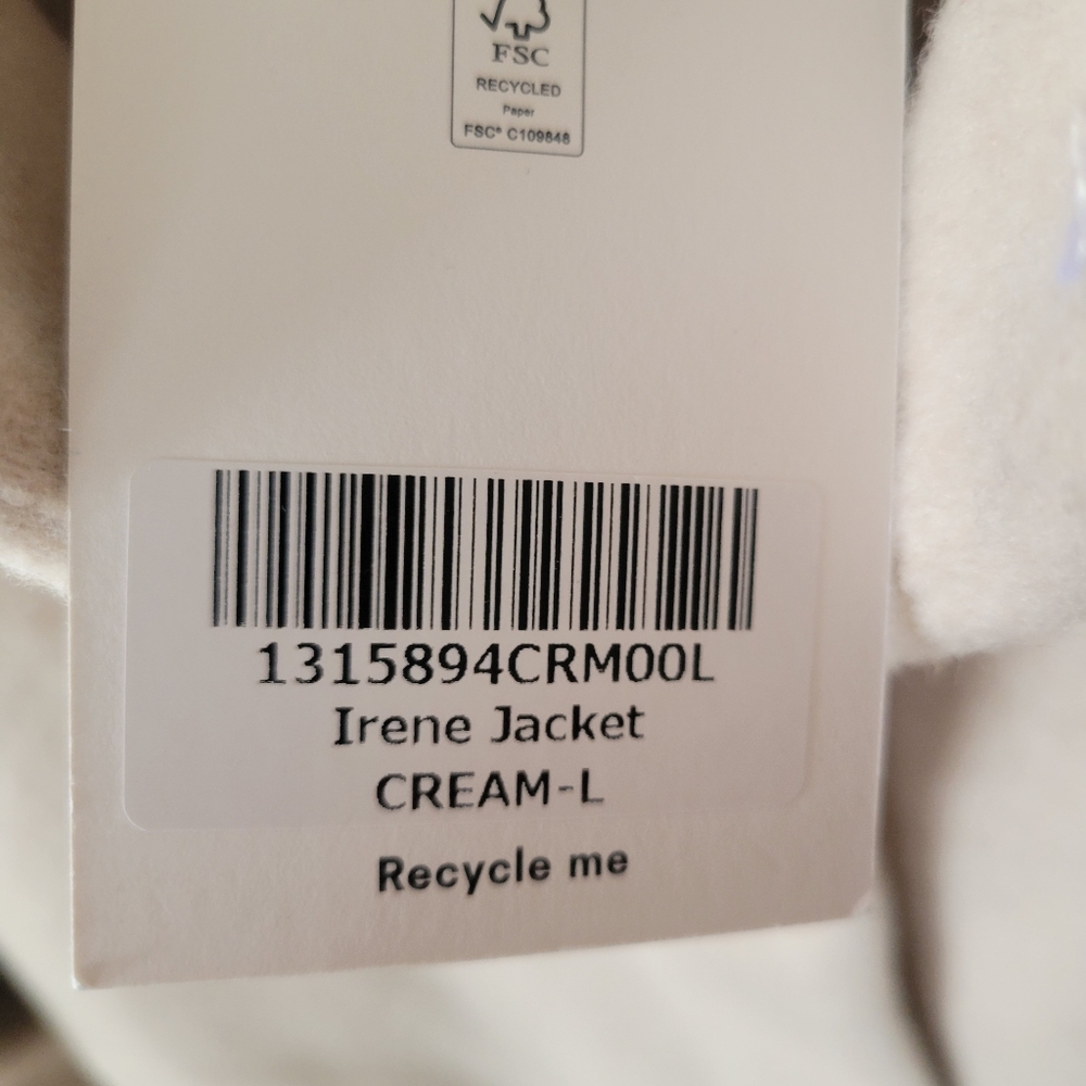 Reformation Irene Cream Wool Coat Size L NWT Classic Minimalist - Picture 11 of 14